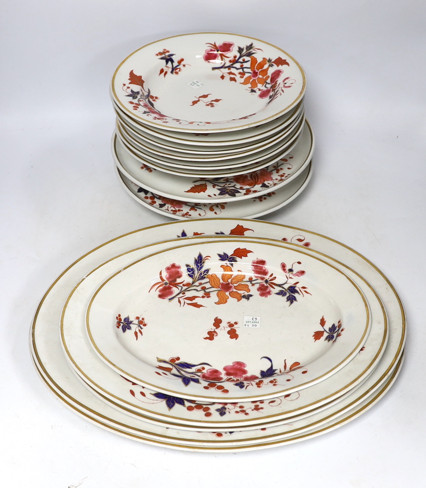Flight, Barr & Barr Worcester part dinner service, early 19th century, comprising serving dishes, shallow bowls, etc. (13)